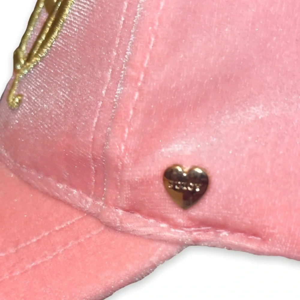 Juicy Couture Vintage Pink Velvet Embroidered Gold Logo 